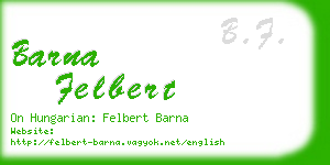 barna felbert business card